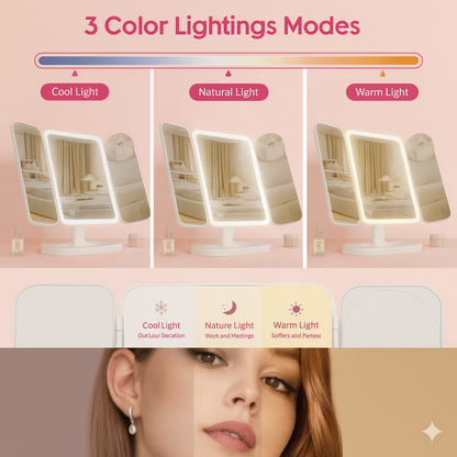 LumiFold™ LED Trifold Vanity Mirror
